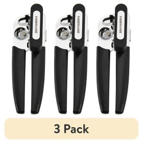 (3 pack) Pro Stainless Steel Portable Can Opener with Black Handle