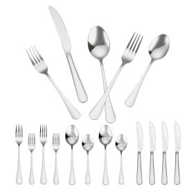 30-Piece Silverware Set Stainless Steel Cutlery Flatware Utensil Kitchen for 6 (Color: Silvery-430, Quantity: 30 Pieces)